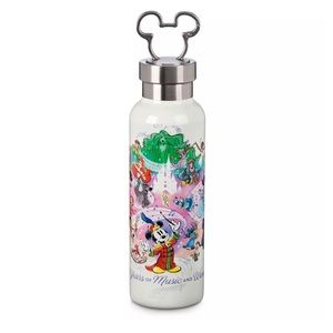 DISNEY CAST MEMBER EXCLUSIVE DISNEY100 MICKEY MOUSE FRIENDS WATER BOTTLE W/ CLIP